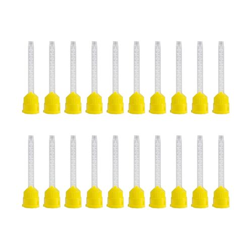 الهدف من نصائح خلط الأسنان | 20 PCS نصائح خلط داخل الفم - متوافقة مع موزعات الخرطوشة المزدوجة - تطبيقات طب الأسنان الدقيقة (أصفر) in Kuwait