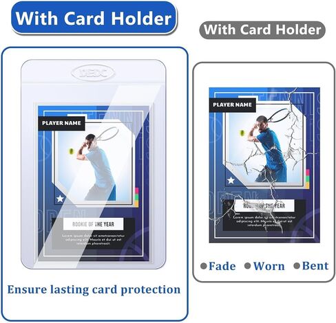 DEDC Card Grading Submission Kit Card Grading Mailing with 5 PSA Stands 25 Semi-Rigid Card Holder 100 Tabbed Sleeves 2 Rubber Bands and Bubble Wrap Shipping Protector Cleaning Cloth Sealing Sticker in Saudi Arabia