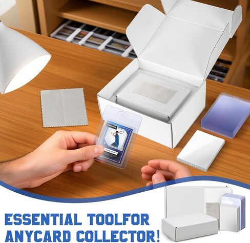 DEDC Card Grading Submission Kit Card Grading Mailing with 5 PSA Stands 25 Semi-Rigid Card Holder 100 Tabbed Sleeves 2 Rubber Bands and Bubble Wrap Shipping Protector Cleaning Cloth Sealing Sticker in Saudi Arabia