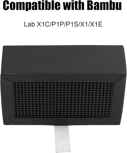 2pcs مرشحات الهواء الطابعة ثلاثية الأبعاد لمختبر Bambu ، 3.2x2x1.1in الممتازة الكربون الممتازة 3D مرشح الهواء مرشح عملية تنقية عملية ل Bambu Lab x1c/p1p/p1s/x1/x1e (أسود) in Kuwait
