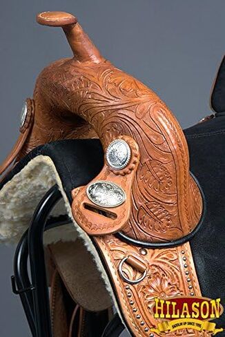 Hilason Western Horse Treless Trail Barrel American Leather Saddle | للخيول in Saudi Arabia