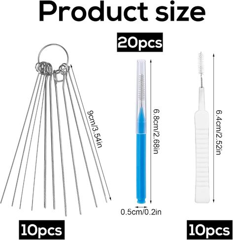 40pcs Shower Head Cleaning Tools, Multi-Size Stainless Steel Unclogging Picks and 2 Styles Tiny Showerhead Cleaner Brushes Unclogger Accessories for Small Holes, Faucets, Sink Gaps, Nozzles in Saudi Arabia