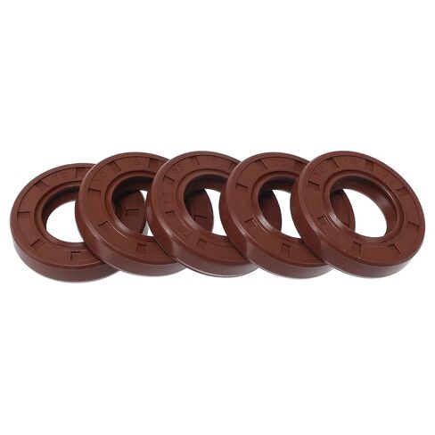 Universal Oil Seal TC Double Lip W Steel Spring Seal Ring Rotary Shaft Seal 19x35x8mm High Pressure FKM Rubber Brown 5 Pcs in Saudi Arabia