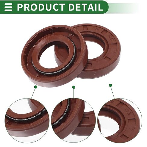 Universal Oil Seal TC Double Lip W Steel Spring Seal Ring Rotary Shaft Seal 19x35x8mm High Pressure FKM Rubber Brown 5 Pcs in Saudi Arabia