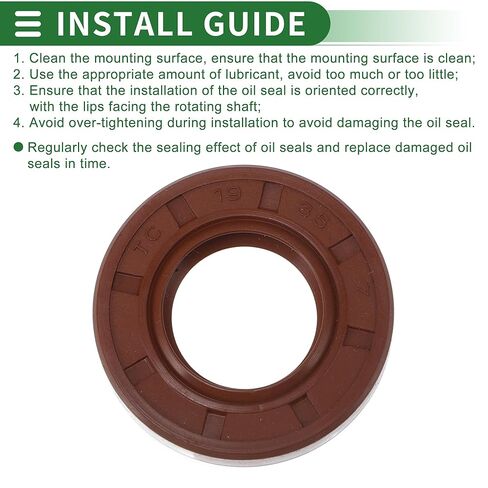 Universal Oil Seal TC Double Lip W Steel Spring Seal Ring Rotary Shaft Seal 19x35x8mm High Pressure FKM Rubber Brown 5 Pcs in Saudi Arabia