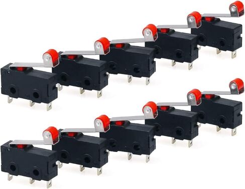 10 مفاتيح الحد المنمنم من KW12-3 ، AC 250V ، 5A ، SPDT (1NO 1NC) ، مع ذراع رافعة الأسطوانة ، الأسود. in Saudi Arabia