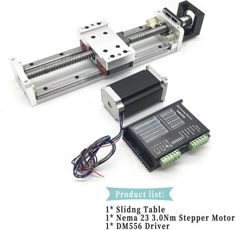 Linear Rail Guide 100~1000mm Stroke SFU1605/1610 Ballscrew 1.2/2/3Nm Nema 23 Stepper Motor Drive Kits 2X15mm Linear Guide HGR15(500mm SFU1610) in Kuwait
