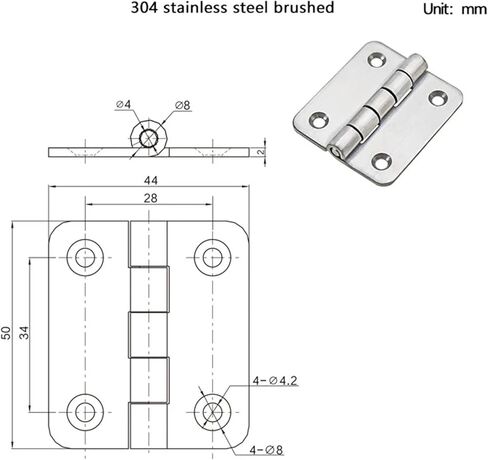 304 SS-Brushed Brushed Hinges 1pcs in Saudi Arabia