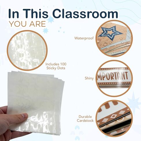 4e's Novelty 46 PCS "Everyone Aself" مجموعات ألواح Boho Classroom Bulletin ، مع مجموعة ألواح Boho - Boho الترحيب ، ديكورات لوحات تحفيزية مع قوس قزح وأيدي ديكور للمدرسة in Saudi Arabia