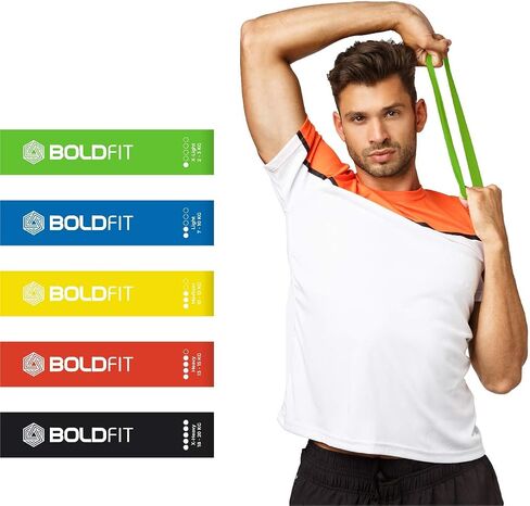 مجموعة حلقة مقاومة Boldfit Mini (حزمة من 5) نطاقات تمرينات نطاقات الورك لصالح Gym Booty Belt Band Theraband for Litness ، Multicolor ، (Rminiloop1) in Saudi Arabia