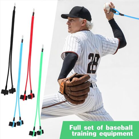 4 Pieces Baseball Resistance Bands, Rubber Elastic Resistance Band 4 Levels Softball Baseball Arm Bands Pitching Training Arm Strength Trainer Stretching Warm up Equipment for Youth Adult in Saudi Arabia