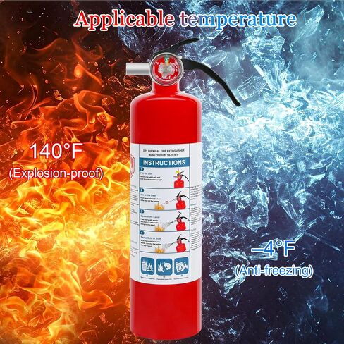 1 حزمة ABC طفاية حريق كيميائية جاف ، 2.5 رطل 1A: 10 ب: C التقييم للمنزل ، والسيارة ، والقارب ، ومقبض إطلاق سريع ، وطفايات مسحوق جاف مضغوط ومحمول in Kuwait