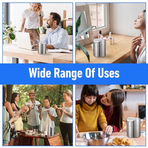 MAQUITA 2 Pcs Desk Trash Can with Swing Lids, 2L Brushed Stainless Steel Countertop Garbage Bin Small Wastebasket with Lid for Office Desk, Coffee Table in Saudi Arabia