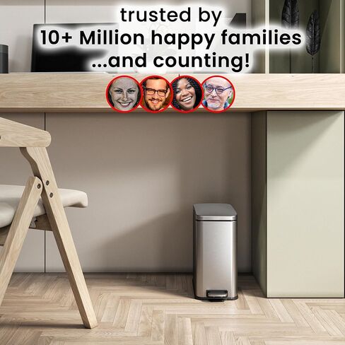 itouchless Airstep 13 جالون خطوة دواسة المطبخ يمكن مع مرشح الرائحة ، سعة 50 لتر من الدرجة المقاوم للصدأ إعادة تدوير الصلب للمنزل والمكاتب ، والغطاء الصامت مفتوحا وإغلاق in Kuwait
