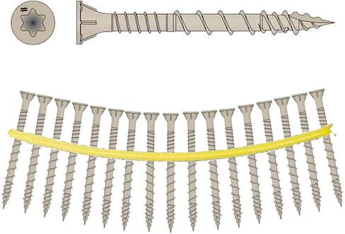 Simpson Strong-Tie-Tie DSVT158S Deck-Drive DSV Wood Screw (Collated)-8 × 1-5/8 in. T25 6-Lobe ، Tan (2000-Qty) in Saudi Arabia