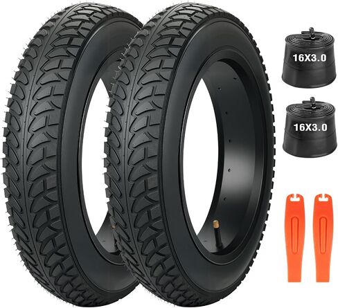 MEGHNA Fat Bike Tire 16 inch Electric Bike Tire Fat Tire 16 x 3.0 inch Heavy Duty Knooby Anti-Slip Foldable Replacement All Terrain Tire for Kids Bike E-Bike in Kuwait