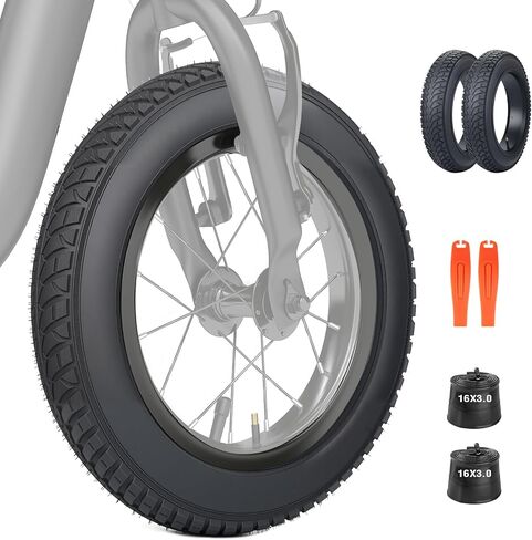 MEGHNA Fat Bike Tire 16 inch Electric Bike Tire Fat Tire 16 x 3.0 inch Heavy Duty Knooby Anti-Slip Foldable Replacement All Terrain Tire for Kids Bike E-Bike in Kuwait