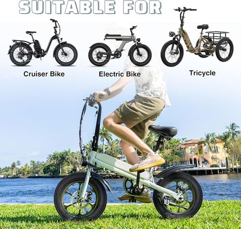MEGHNA Fat Bike Tire 16 inch Electric Bike Tire Fat Tire 16 x 3.0 inch Heavy Duty Knooby Anti-Slip Foldable Replacement All Terrain Tire for Kids Bike E-Bike in Kuwait