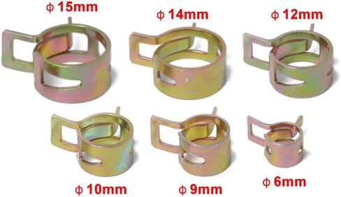 Lirun Car Spring Band Clip Fuel Hose Pipe Fastener Air Silicone Vacuum Clamp Assortment Tool 60pcs 15mm 14mm 12mm 10mm 9mm 6mm Steel in Saudi Arabia