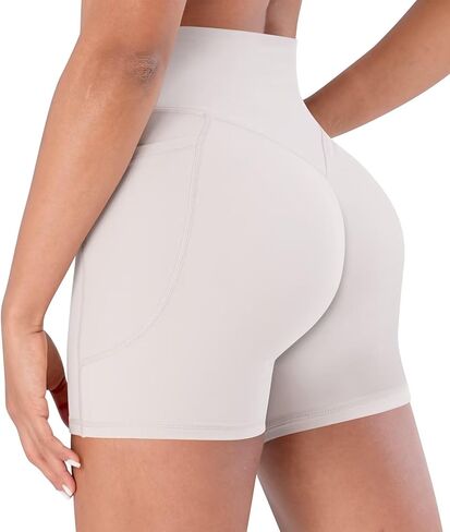 Sunzel Hidden Butt Lifting Scrunch Biker Shorts 4"No Front Seam High Waist Tummy Control Yoga Workout Gym Shorts with Pockets in Saudi Arabia