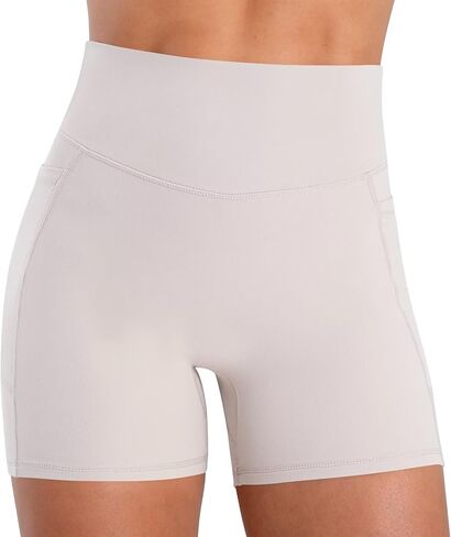Sunzel Hidden Butt Lifting Scrunch Biker Shorts 4"No Front Seam High Waist Tummy Control Yoga Workout Gym Shorts with Pockets in Saudi Arabia