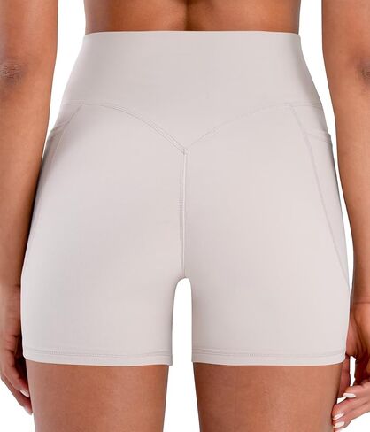 Sunzel Hidden Butt Lifting Scrunch Biker Shorts 4"No Front Seam High Waist Tummy Control Yoga Workout Gym Shorts with Pockets in Saudi Arabia