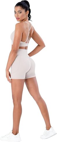 Sunzel Hidden Butt Lifting Scrunch Biker Shorts 4"No Front Seam High Waist Tummy Control Yoga Workout Gym Shorts with Pockets in Saudi Arabia