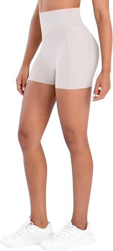 Sunzel Hidden Butt Lifting Scrunch Biker Shorts 4"No Front Seam High Waist Tummy Control Yoga Workout Gym Shorts with Pockets in Saudi Arabia