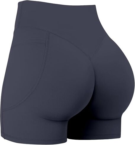 Sunzel Hidden Butt Lifting Scrunch 4 Inch Biker Shorts with Pocket Women No Front Seam High Waist Tummy Control Yoga Shorts in Saudi Arabia