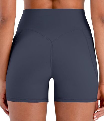 Sunzel Hidden Butt Lifting Scrunch 4 Inch Biker Shorts with Pocket Women No Front Seam High Waist Tummy Control Yoga Shorts in Saudi Arabia