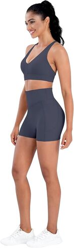 Sunzel Hidden Butt Lifting Scrunch 4 Inch Biker Shorts with Pocket Women No Front Seam High Waist Tummy Control Yoga Shorts in Saudi Arabia