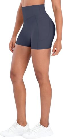 Sunzel Hidden Butt Lifting Scrunch 4 Inch Biker Shorts with Pocket Women No Front Seam High Waist Tummy Control Yoga Shorts in Saudi Arabia