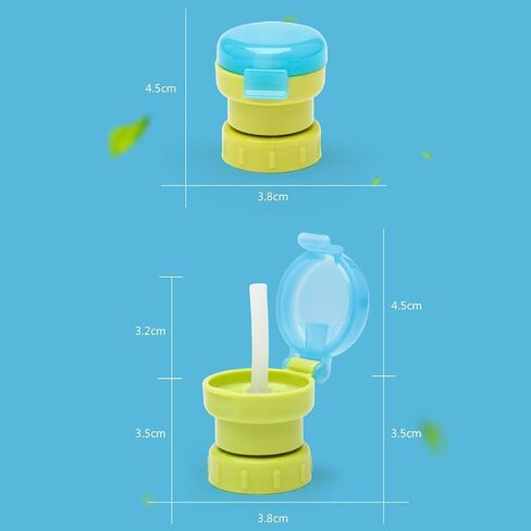 2Pcs Green and Pink Water Bottle Straw Caps, Cute Spill Proof Water Bottle Straw Caps Replacement, Portable Juice Water Bottle Cap with Straw for Boys Girls,Easy to Use Bottle-Feeding in Saudi Arabia