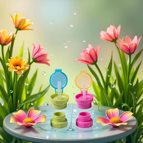 2Pcs Green and Pink Water Bottle Straw Caps, Cute Spill Proof Water Bottle Straw Caps Replacement, Portable Juice Water Bottle Cap with Straw for Boys Girls,Easy to Use Bottle-Feeding in Saudi Arabia