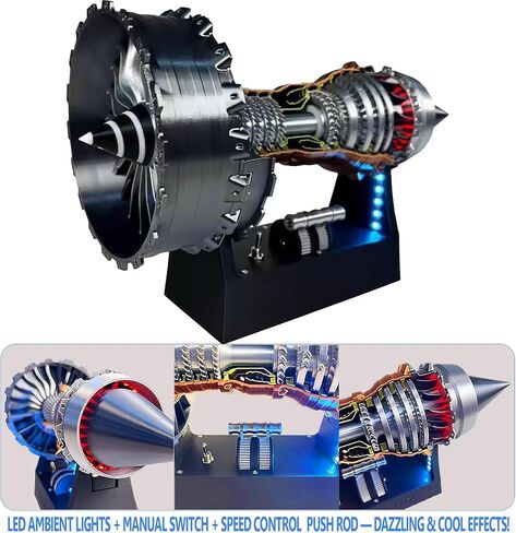 TR900 Turbofan Engine Model. Aircraft Engine Turbojet Engine Replica 28cm. A Mechanical Science Aero Engine Education Toy and Desk Decor Gift for Hobbyists（Assembly Types） in Saudi Arabia