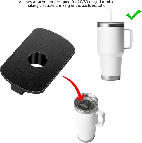 Replacement Straw Lid Attachment Compatible With Yeti Tumber Magslider/Stronghold Lid,2 Pack Straw Parts Cover for Bottle 20/30 Oz Tumbler (Black) in Saudi Arabia