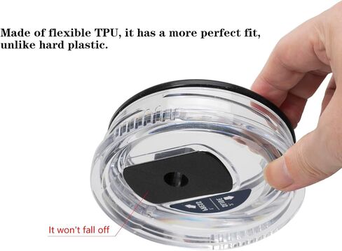 Replacement Straw Lid Attachment Compatible With Yeti Tumber Magslider/Stronghold Lid,2 Pack Straw Parts Cover for Bottle 20/30 Oz Tumbler (Black) in Saudi Arabia