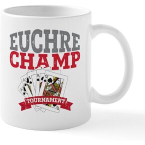 أكواب البطل Cafepress Euchre 11 أوقية (325 مل) قدح القهوة السيراميك in Saudi Arabia