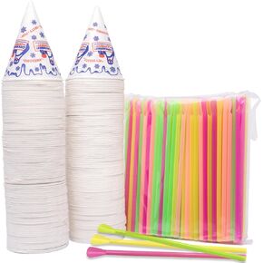200 CONE CUPS 6 OZ و 200 SPOON Straws in Kuwait