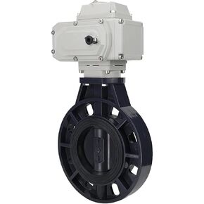 DC24V 2" DN50 UPVC Motorized Butterfly Valve Wafer Type EPDM Sealing in Saudi Arabia