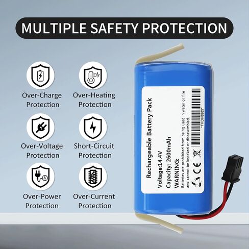 Replacement Battery Compatible with Deenkee 600 DK600 MAX DK700,Ionvac SmartClean 2000 V4, Honiture G20, G20 Pro,Coredy R750-1600Pa,BAGOTTE BG600 BG700 BG750 Robot H18650CH-4S1P CMICR18650F8M7-4S1P in Saudi Arabia