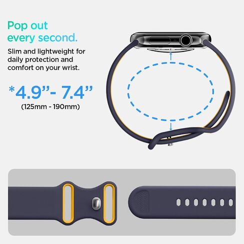 Spigen Nano Pop for Apple Watch Band, Comfortable Waterproof Silicone Strap in Saudi Arabia