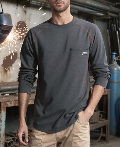 TICOMELA FR Shirts for Men | Flame Resistant Shirt,Welding & Electrical Work,Stretch,CAT2 NFPA 2112 Compliant,100% Cotton in Kuwait