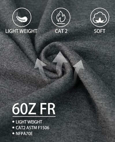 TICOMELA FR Shirts for Men | Flame Resistant Shirt,Welding & Electrical Work,Stretch,CAT2 NFPA 2112 Compliant,100% Cotton in Kuwait