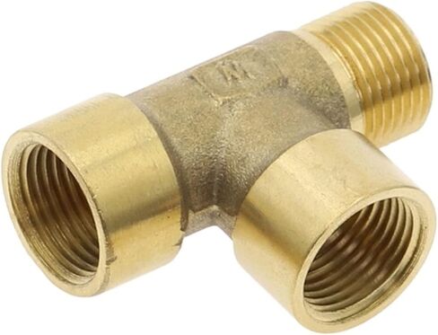 Hose Connector,Steel Tee Pipe Fittings 1pcs Pneumatic Plumbing Brass Male/Female Thread BSP Type Copper Fitting Water Oil Gas Adapter(Ffm,1/8Inch) in Saudi Arabia