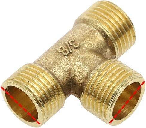 Hose Connector,Steel Tee Pipe Fittings 1pcs Pneumatic Plumbing Brass Male/Female Thread BSP Type Copper Fitting Water Oil Gas Adapter(Ffm,1/8Inch) in Saudi Arabia