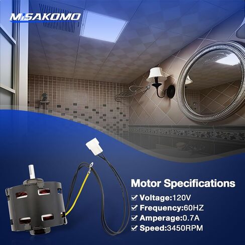 S99080274 Bathroom Fan Motor Compatible with Brogan Models ACS120L ACS130 HS120L HS130 MS130 MHS120L NS120L NS130 MS120L S120L S120FL S130-120V 60HZ 3450 RPM in Saudi Arabia