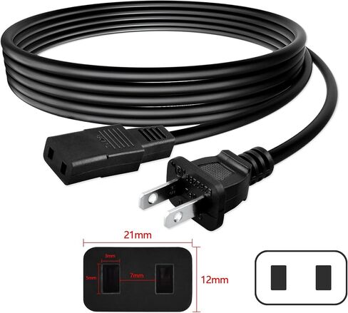 8ft 2-Prong Square AC Power Cord Cable Lead for Korg Concert C-800 800 Concert Series Piano in Saudi Arabia