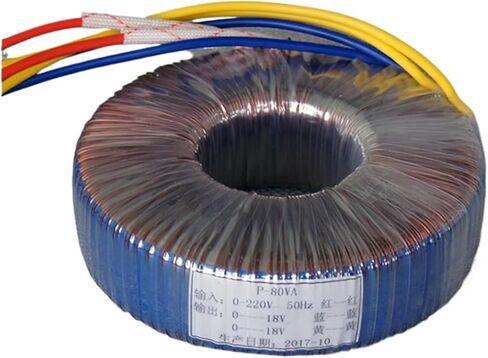 1pcs 80w النحاس النقي محول Toridal Dual 9V 12V 15V 18V 20V مزدوج 22V مزدوج 24V الحجم 105x33x40 (18 فولت) in Saudi Arabia
