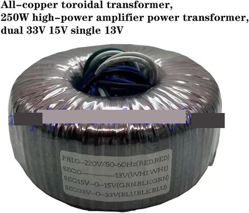 1pcs All-Copper toroidal Transformer 250W high-Power Amplifier Power Transformer Dual 33V 15V Single 13V in Saudi Arabia